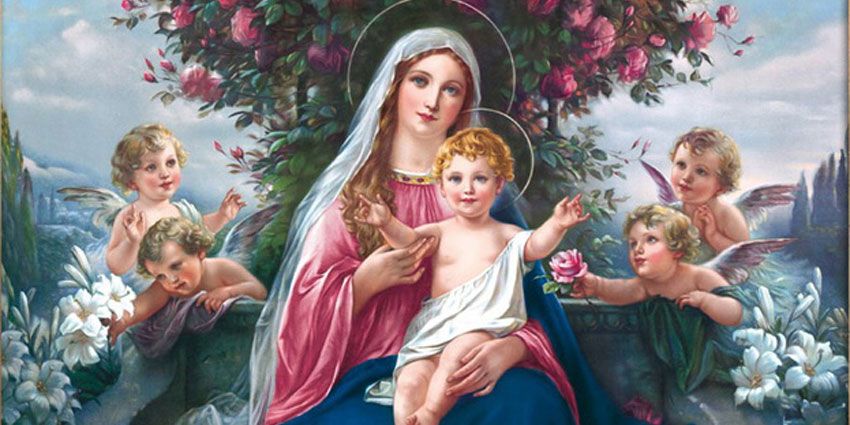 Obraz: Matka Boża z Dzieciątkiem Jezus i aniołami