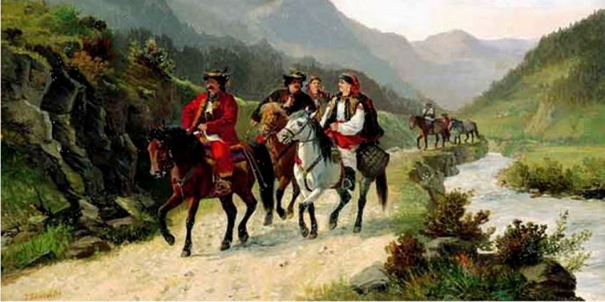 Górale podróżują konno - obraz