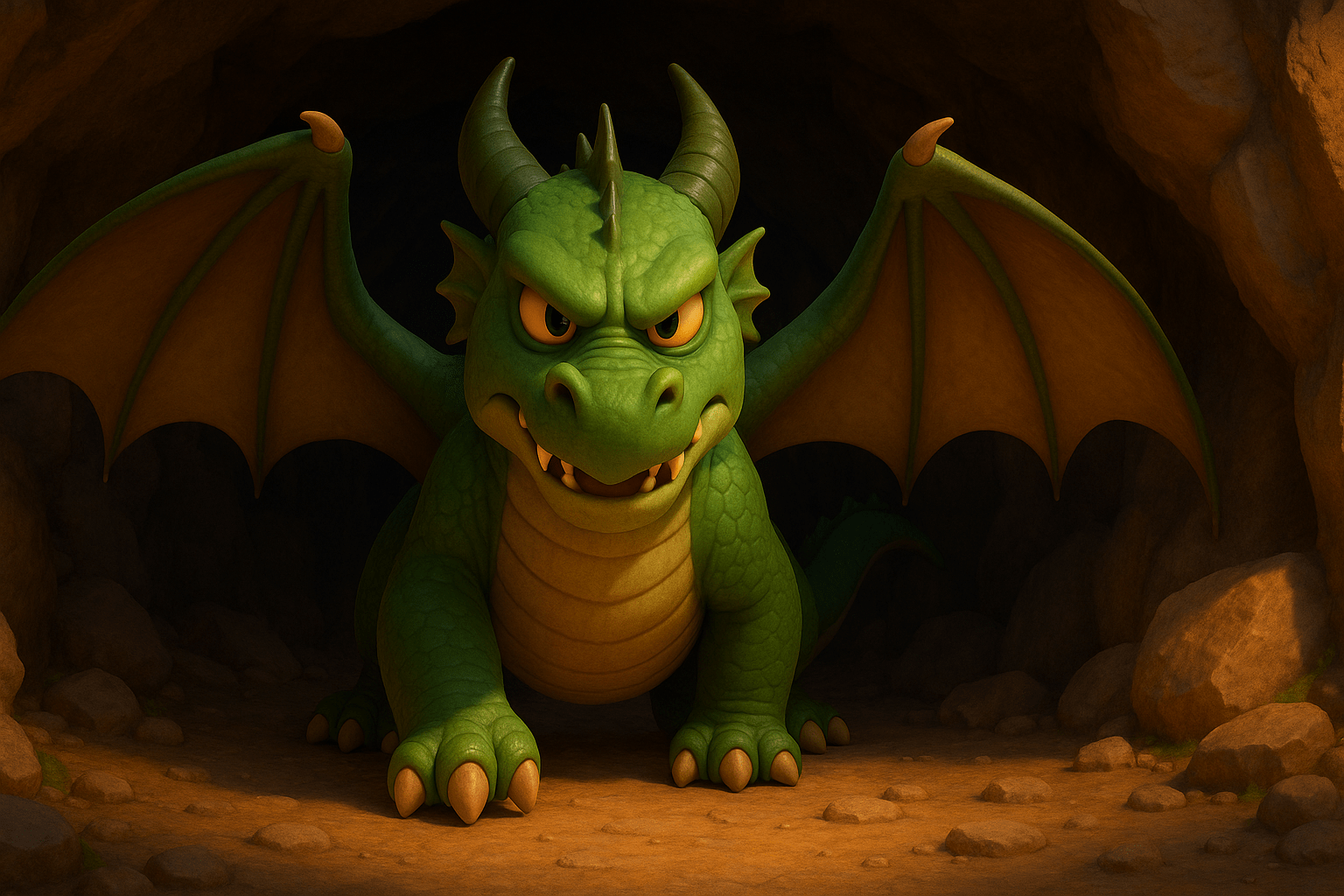 Smok Wawelski wychodzi ze swojej jaskini