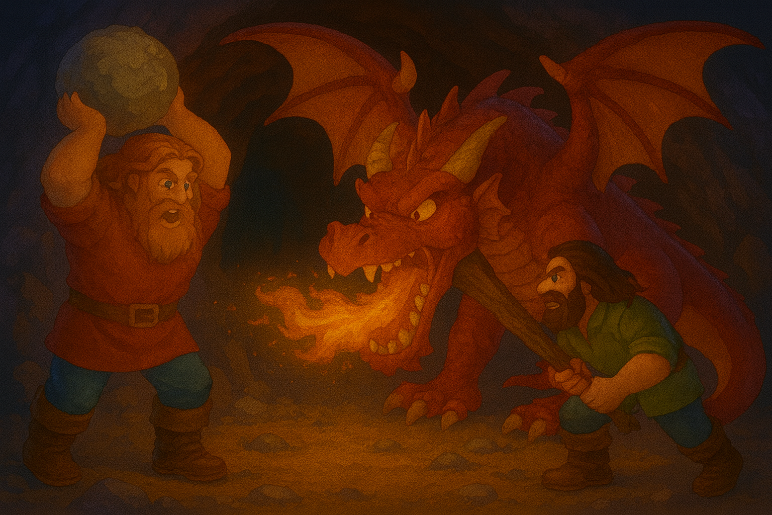 Waligóra i Wyrwidąb zabijają smoka